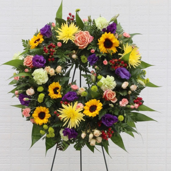 Sunflower Funeral Wreath 