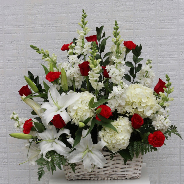 Funeral Flower Baskets - Sympathy Flower Basket, Funeral Flower Basket ...