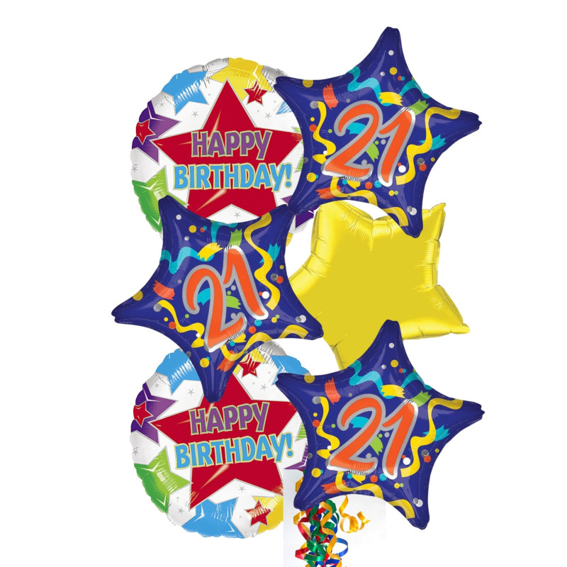 21st Birthday Balloon Bouquet - Same Day Delivery