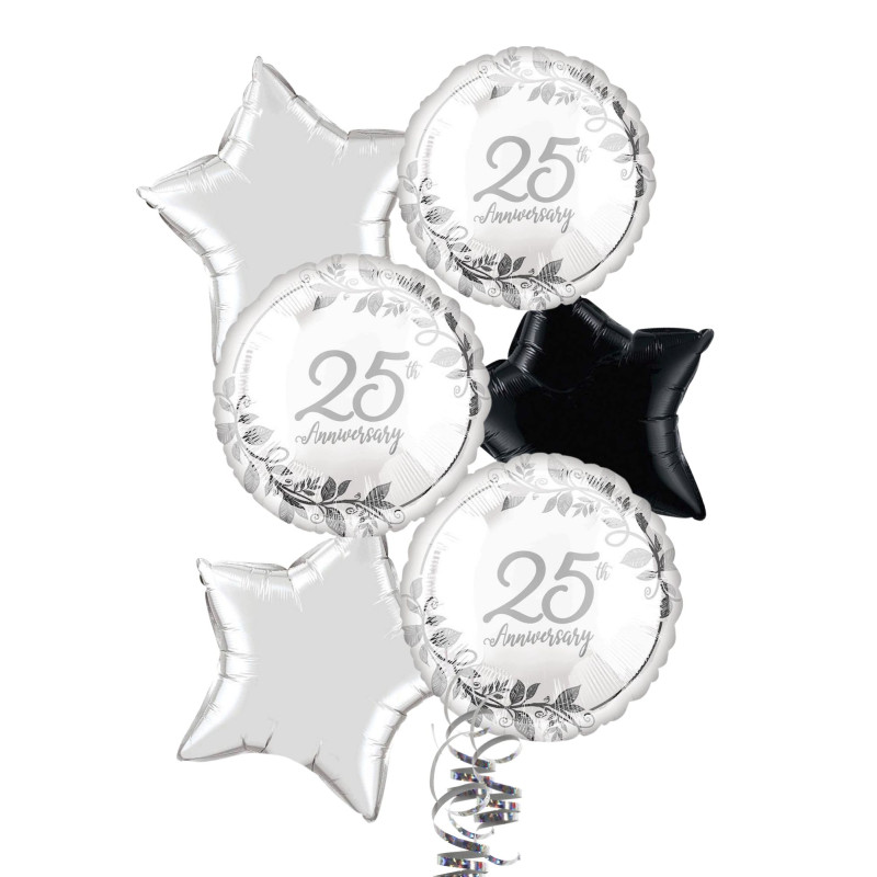 25th Anniversary Balloon Bouquet  - Same Day Delivery