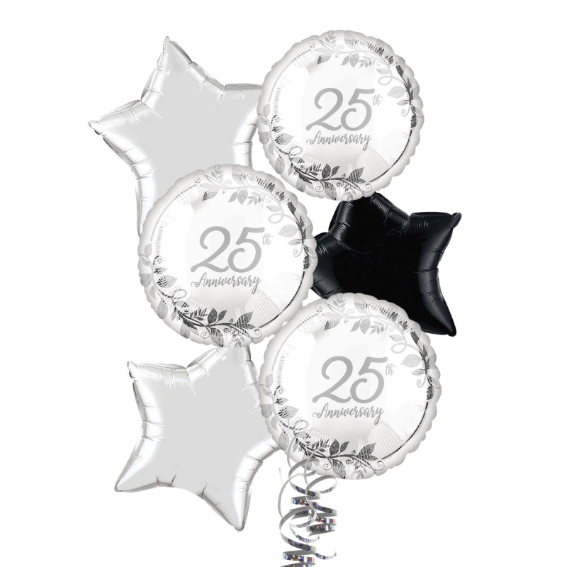 25th Anniversary Balloon Bouquet - Same Day Delivery
