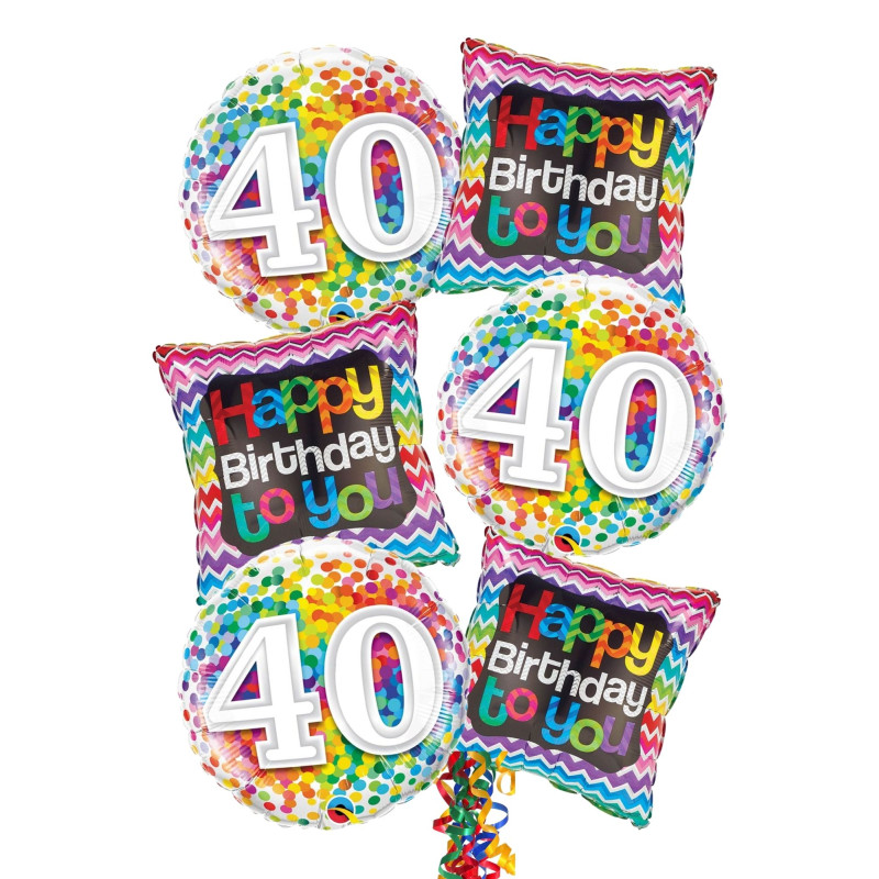 40th Birthday Balloon Bouquet - Same Day Delivery