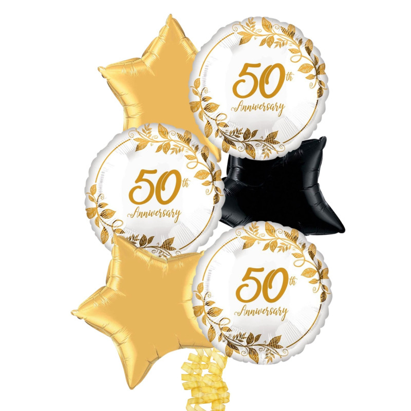 50th Anniversary Balloon Bouquet - Same Day Delivery