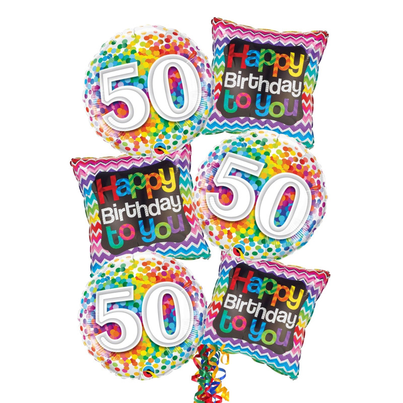 50th Birthday Balloon Bouquet - Same Day Delivery