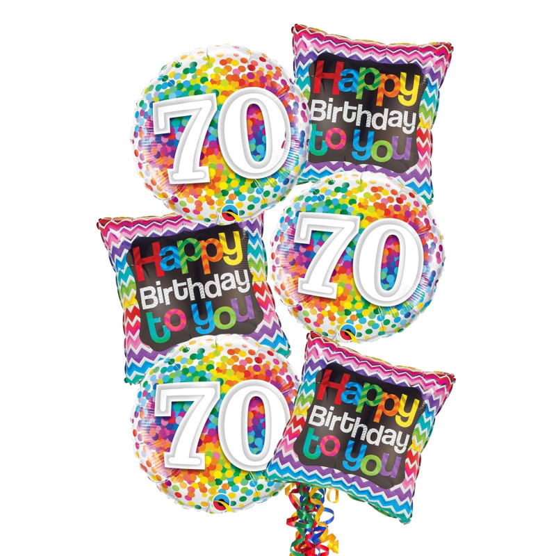 70th Birthday Balloon Bouquet - Same Day Delivery