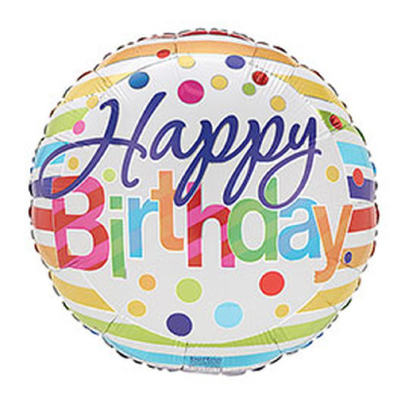 Birthday 18 inch balloon with helium - Same Day Delivery