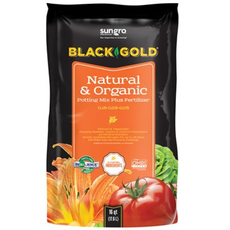 Black Gold Natural and Organic Potting Mix 16 qts - Same Day Delivery