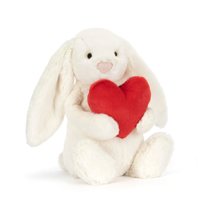 Bashful Red Love Heart Bunny - Same Day Delivery