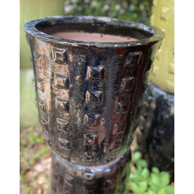 Black Studded Pottery Medium - Same Day Delivery
