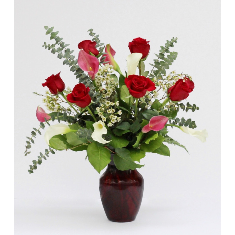 Roses and Calla Lily Bouquet - Same Day Delivery