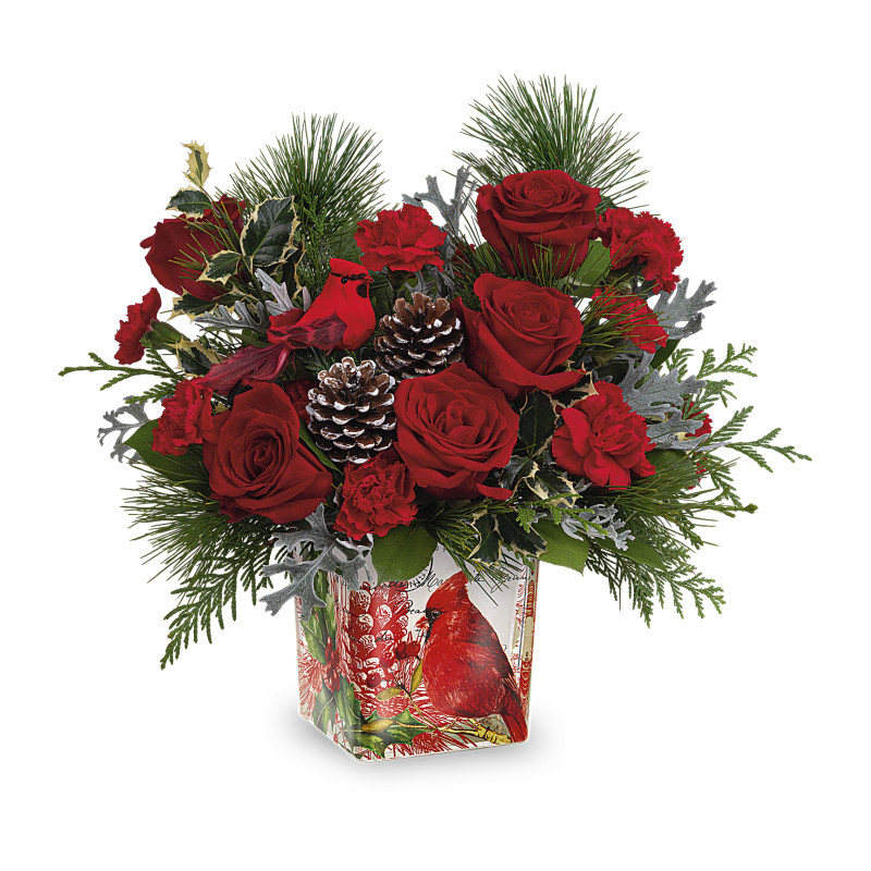 Cheery Cardinal Bouquet - Same Day Delivery