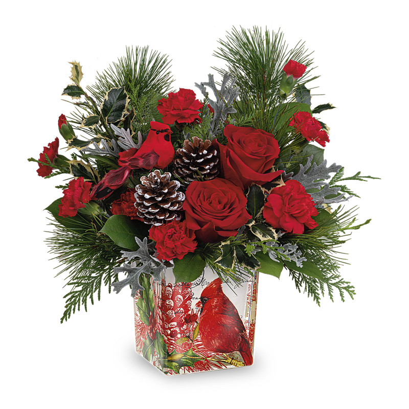 Cheery Cardinal Bouquet - Same Day Delivery