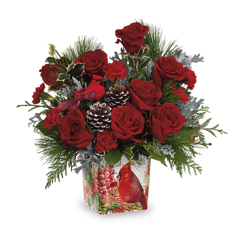 Cheery Cardinal Bouquet - Same Day Delivery