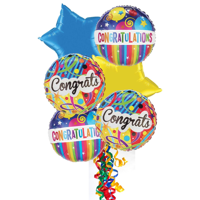 Congratulations Balloon Bouquet - Same Day Delivery