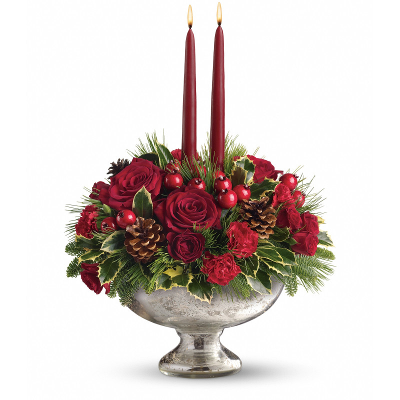 Mercury Glass Centerpiece - Same Day Delivery