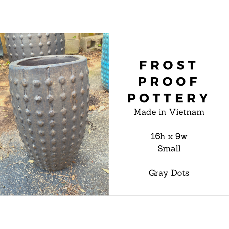 Gray Dots Pottery Small - Same Day Delivery