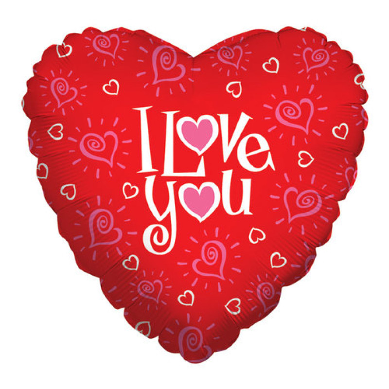 I Love You 18 inch balloon with helium - Same Day Delivery