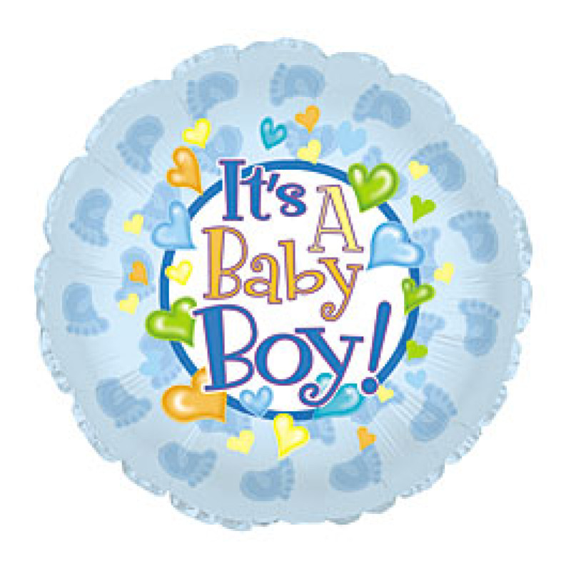 Baby Boy 18 inch balloon with helium - Same Day Delivery
