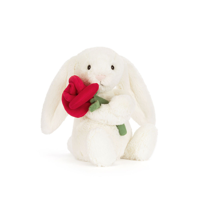 Cream Bunny With Rose Jellycat - Same Day Delivery