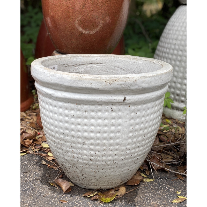 White Waffle Pottery Medium  - Same Day Delivery