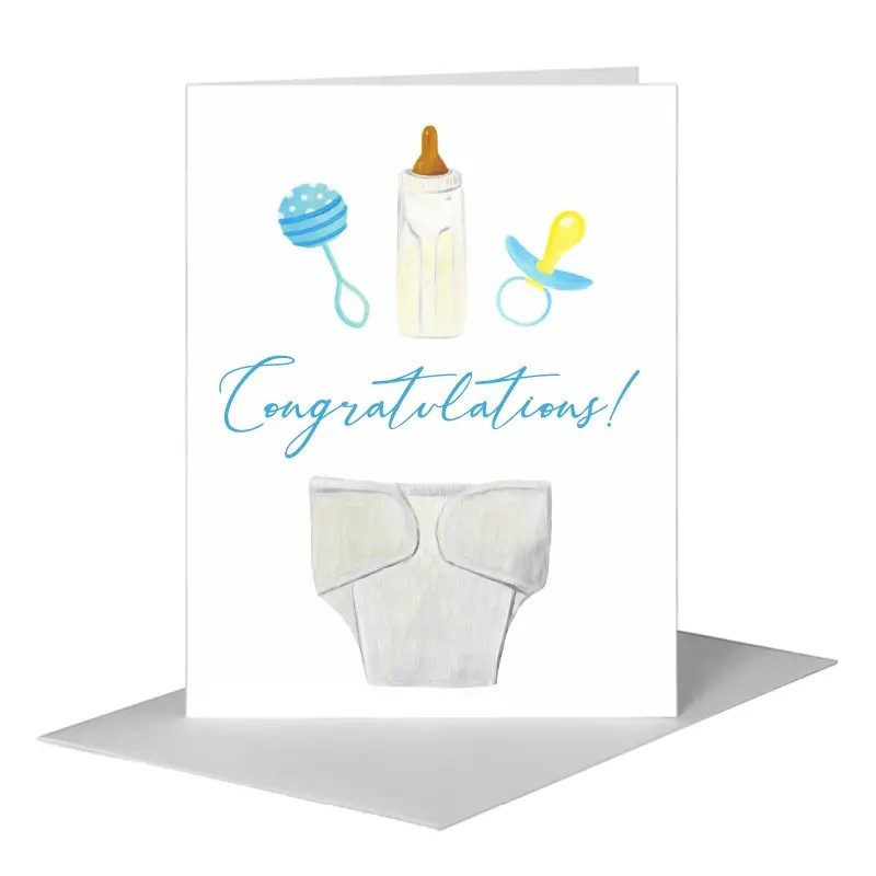 Baby Boy Full Size Greeting Card - Same Day Delivery