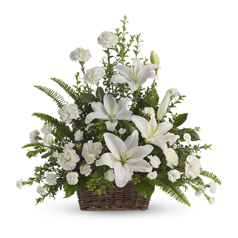 Peaceful White Lilies Basket  - Same Day Delivery