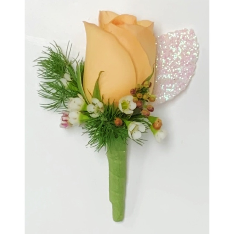 Peach Rose Boutonniere - Same Day Delivery