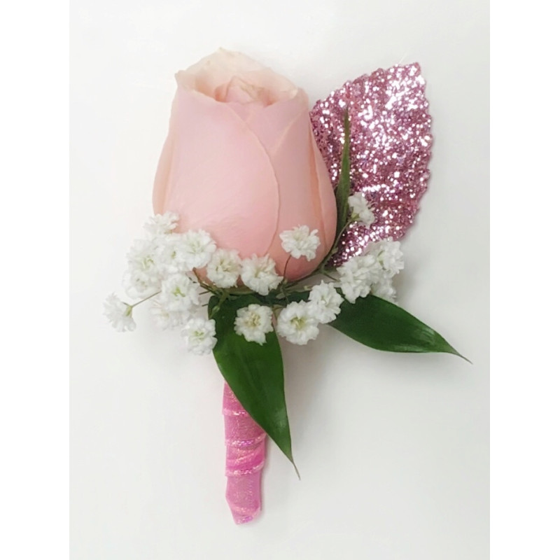 Pink Rose Boutonniere - Same Day Delivery