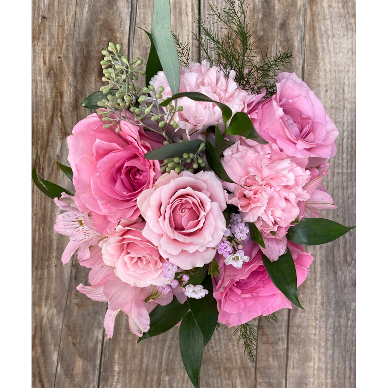 Pink Handtied Bouqet - Same Day Delivery