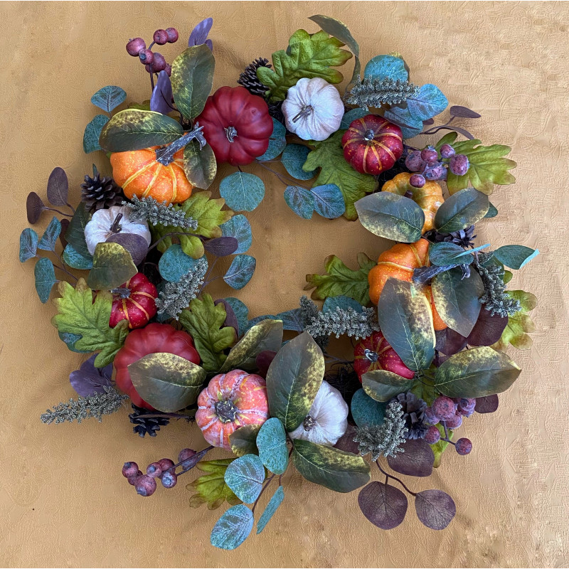 Silk Pumpkin Wreath  - Same Day Delivery