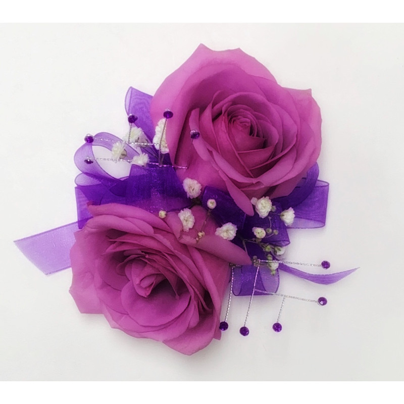 Purple Rose Wrist Corsage - Same Day Delivery