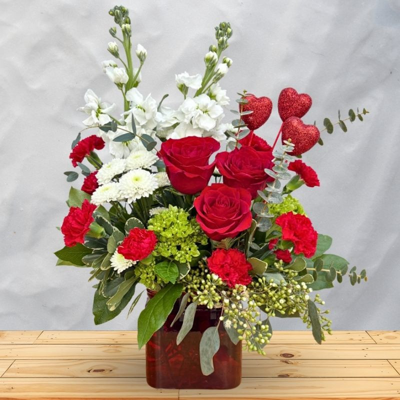 Red and White Delight Bouquet - Same Day Delivery
