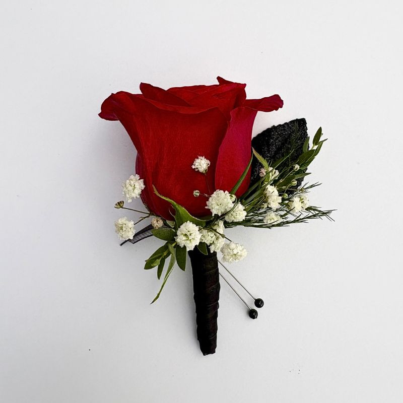 Classic Red Rose Boutonniere - Same Day Delivery