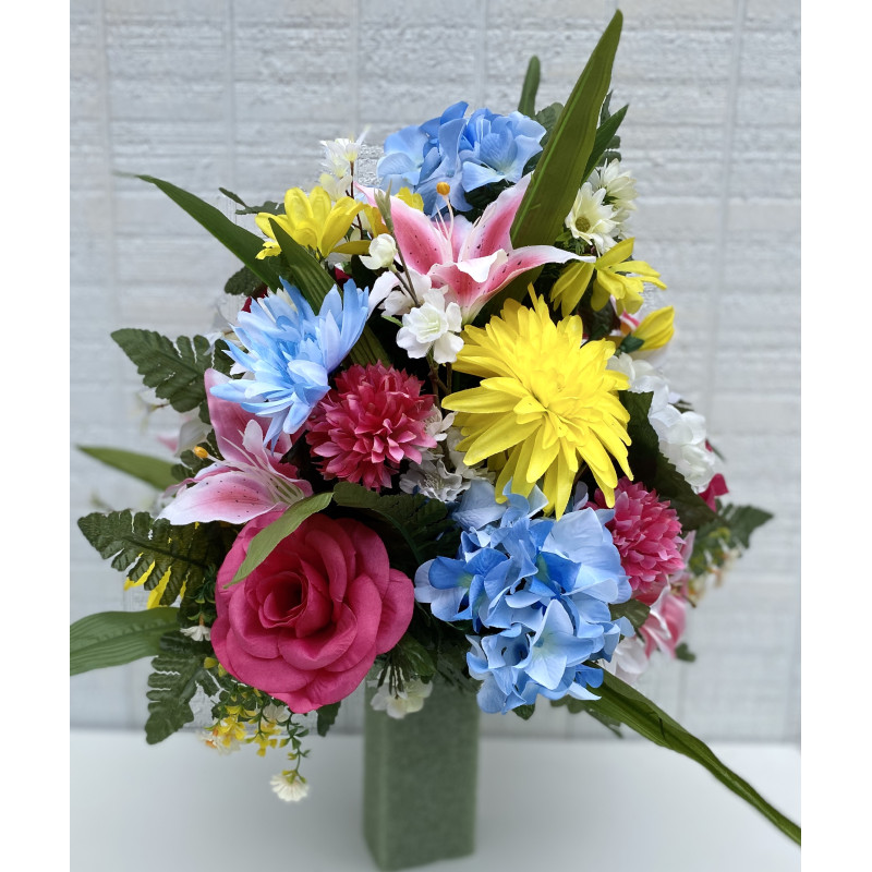 Silk Cemetery Cone Spring Pastel - Same Day Delivery