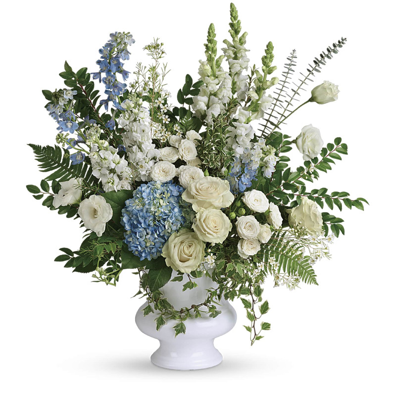 Blue and White Sympathy Bouquet  - Same Day Delivery