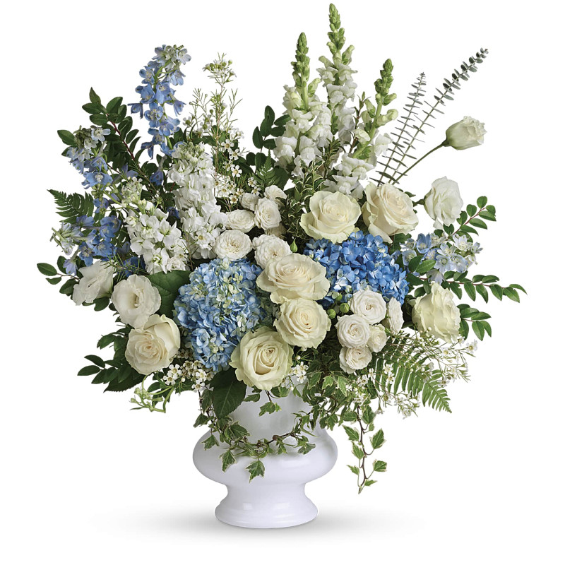 Blue and White Sympathy Bouquet  - Same Day Delivery