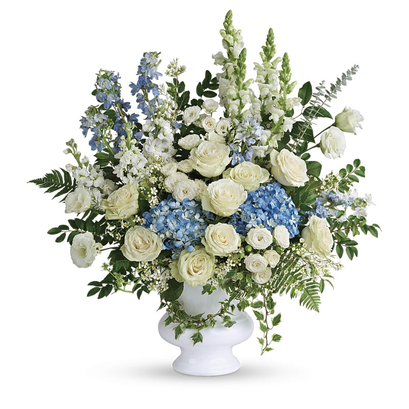 Blue and White Sympathy Bouquet  - Same Day Delivery