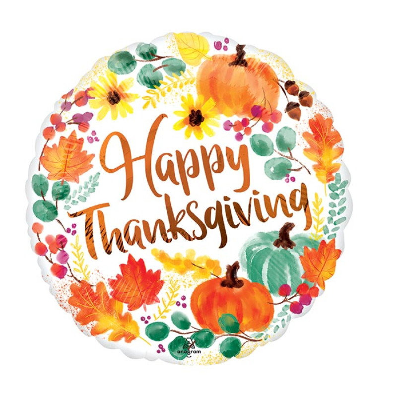 Thanksgiving Balloon 18 inch with helium - Same Day Delivery