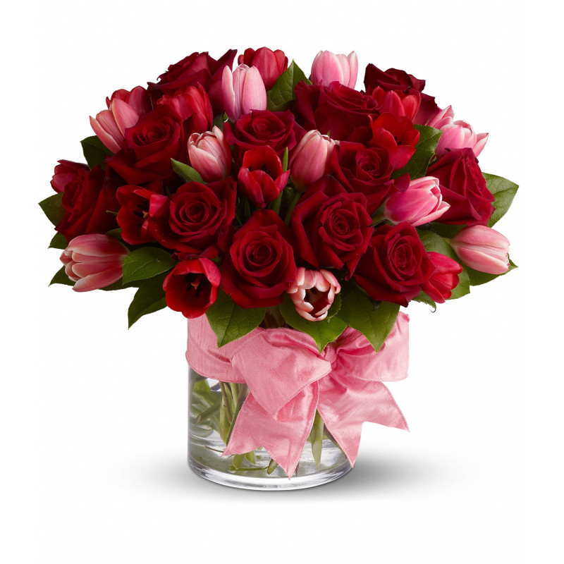 Tulips and Roses Bouquet - Same Day Delivery