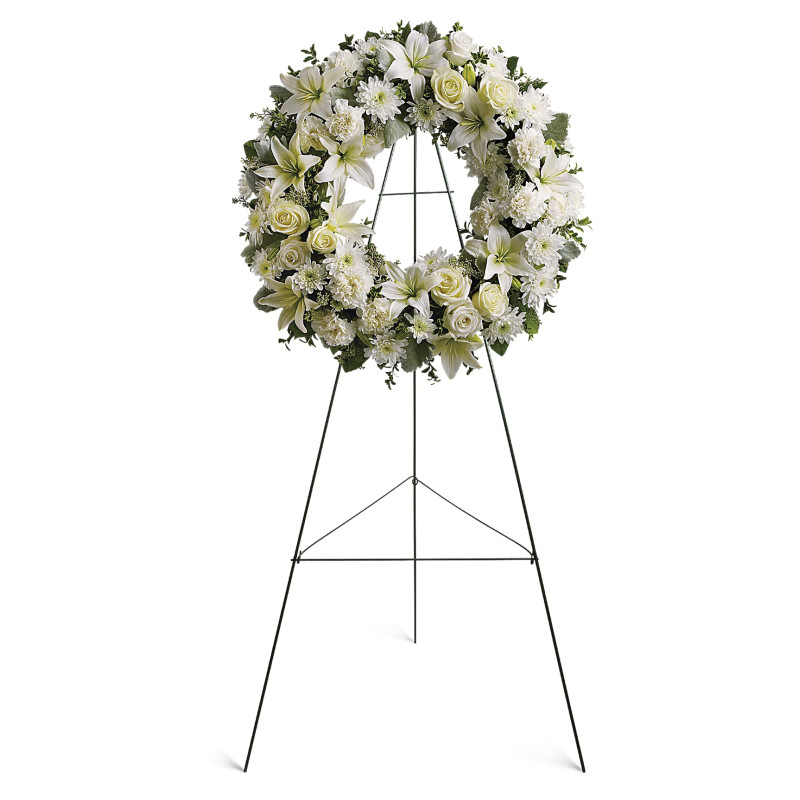 White Funeral Wreath  - Same Day Delivery