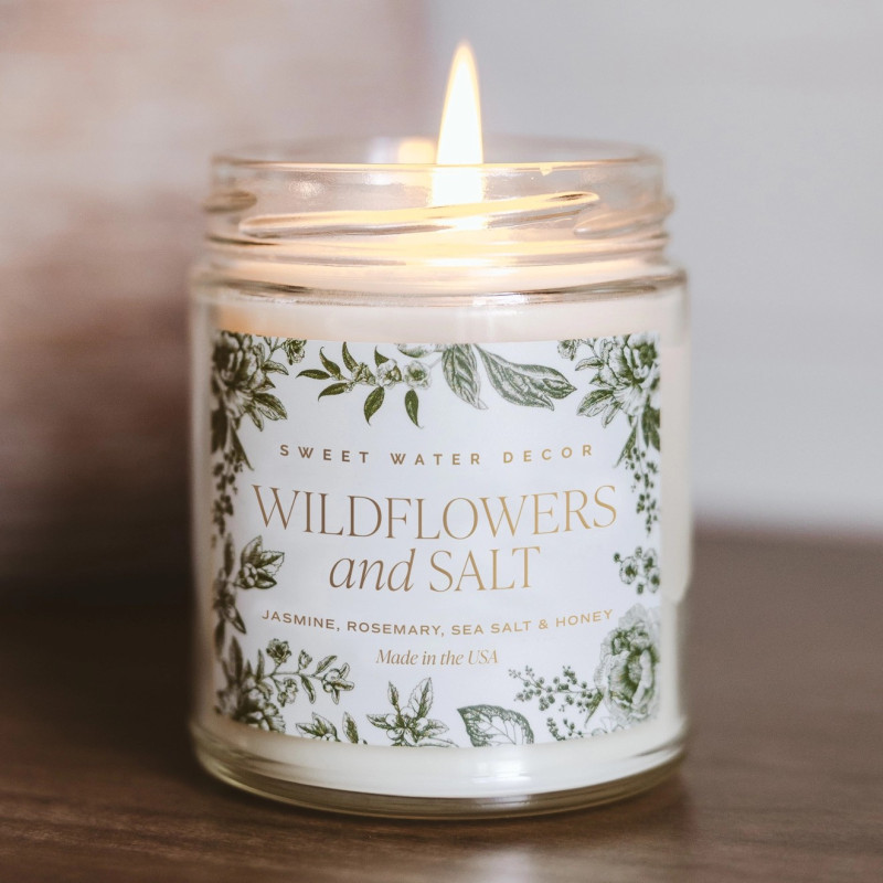 Wildflower and Sea Salt Candle - Same Day Delivery
