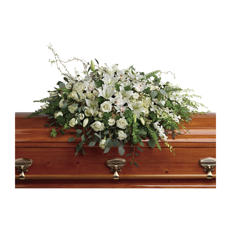 White Casket Spray - Same Day Delivery