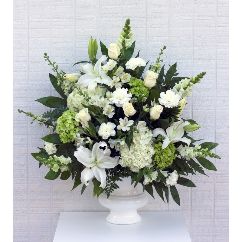 White Sympathy Arrangement - Same Day Delivery