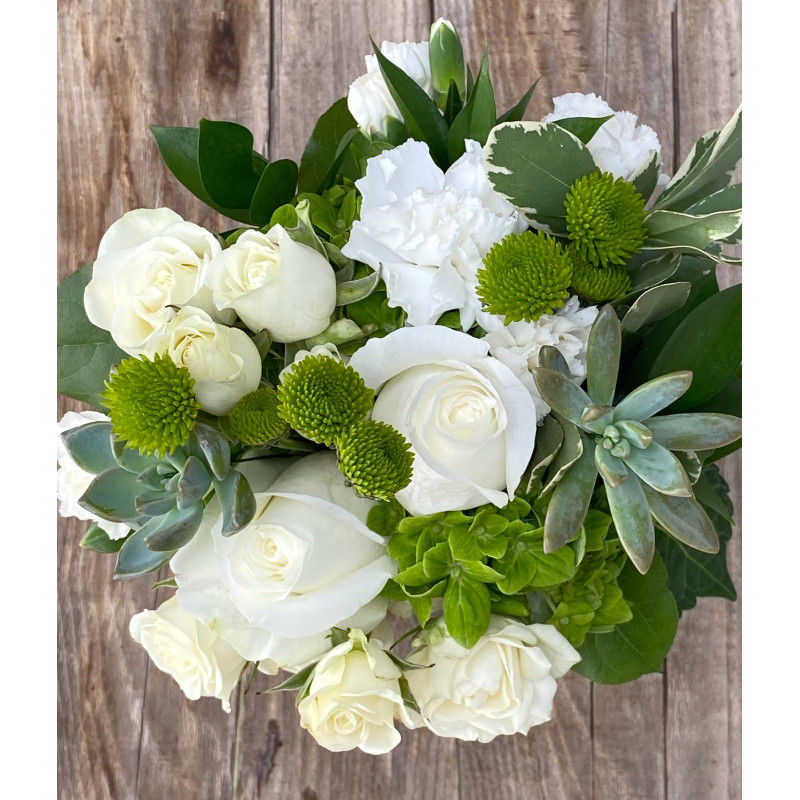 White Handtied Bouquet - Same Day Delivery