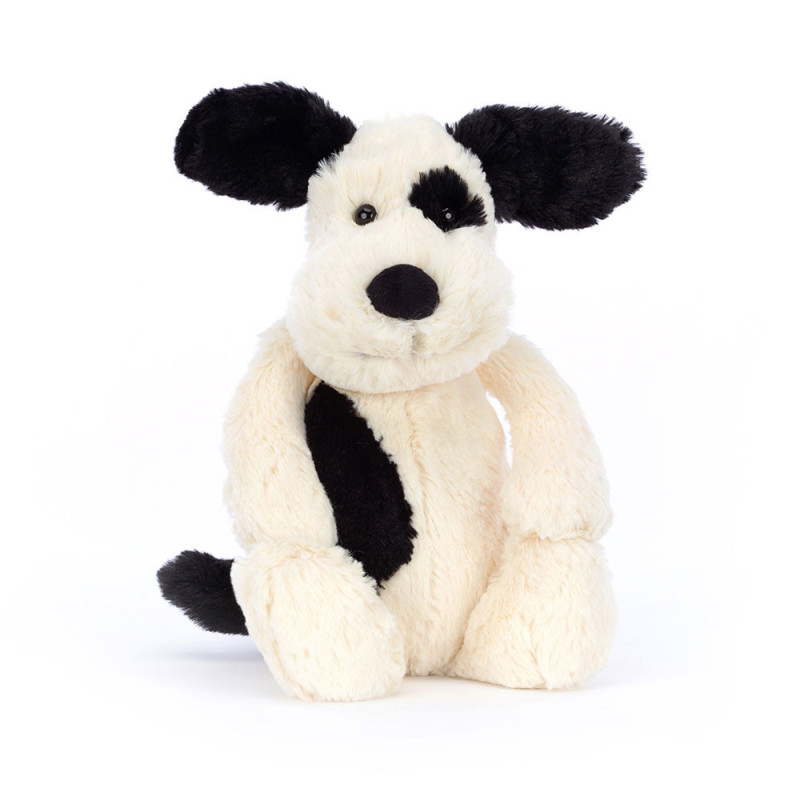 Black and Cream Puppy Jellycat Original - Same Day Delivery