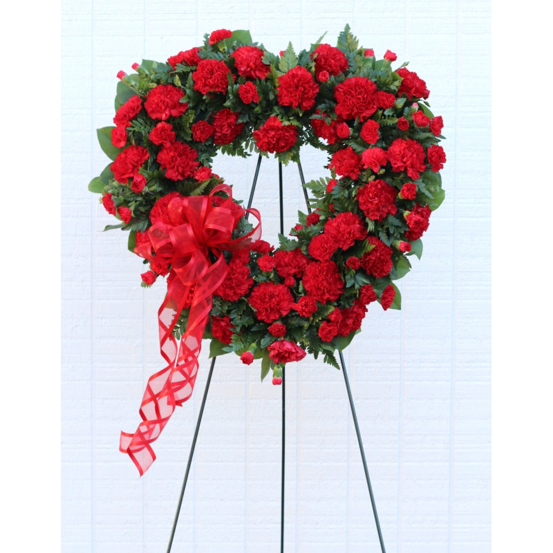 Carnation Sympathy Heart  - Same Day Delivery