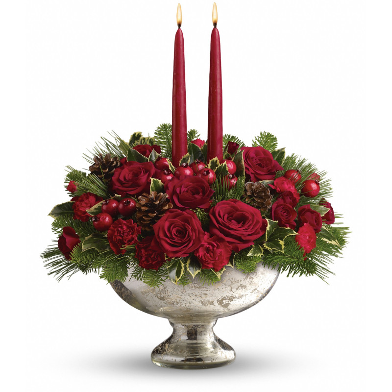 Mercury Glass Centerpiece - Same Day Delivery