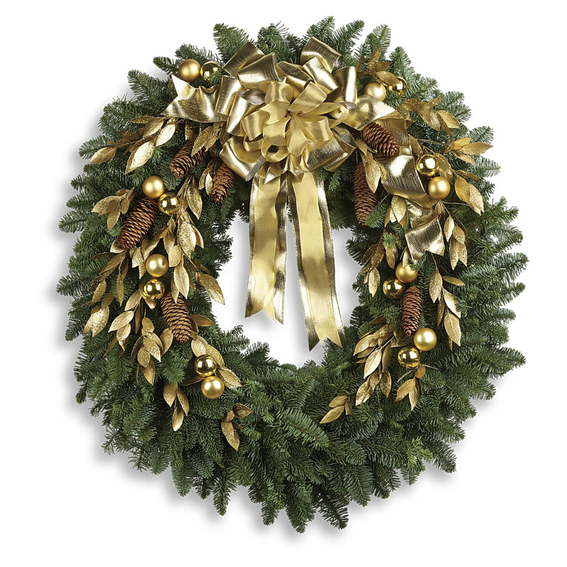 Golden Days Holiday Wreath  - Same Day Delivery