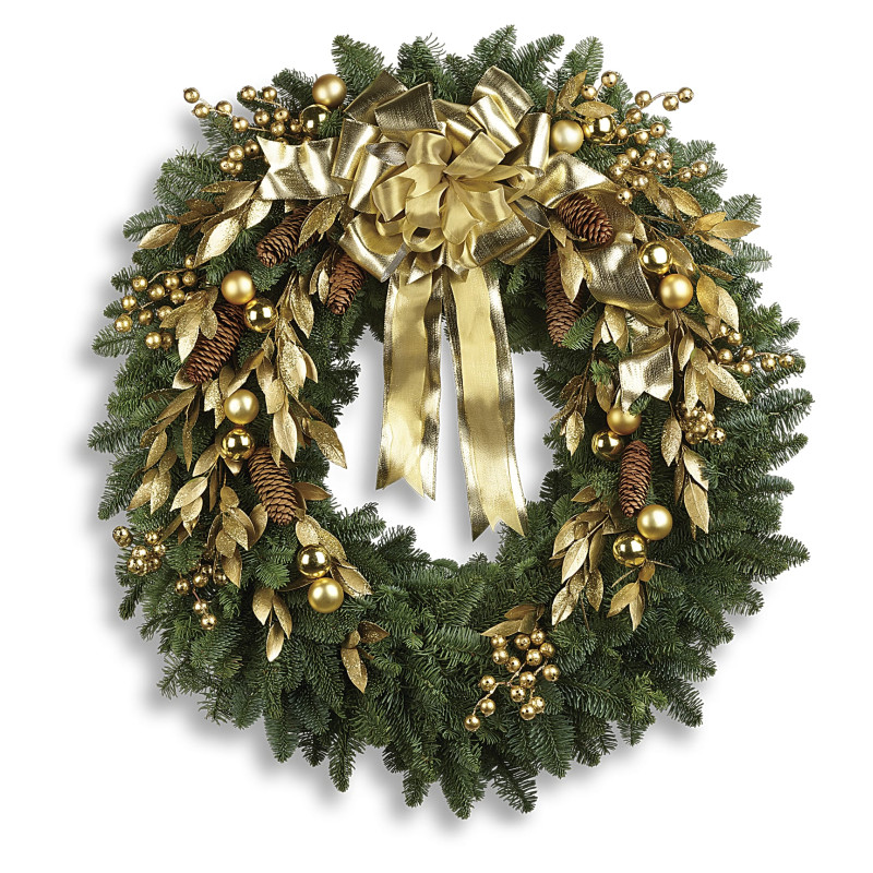 Golden Days Holiday Wreath  - Same Day Delivery