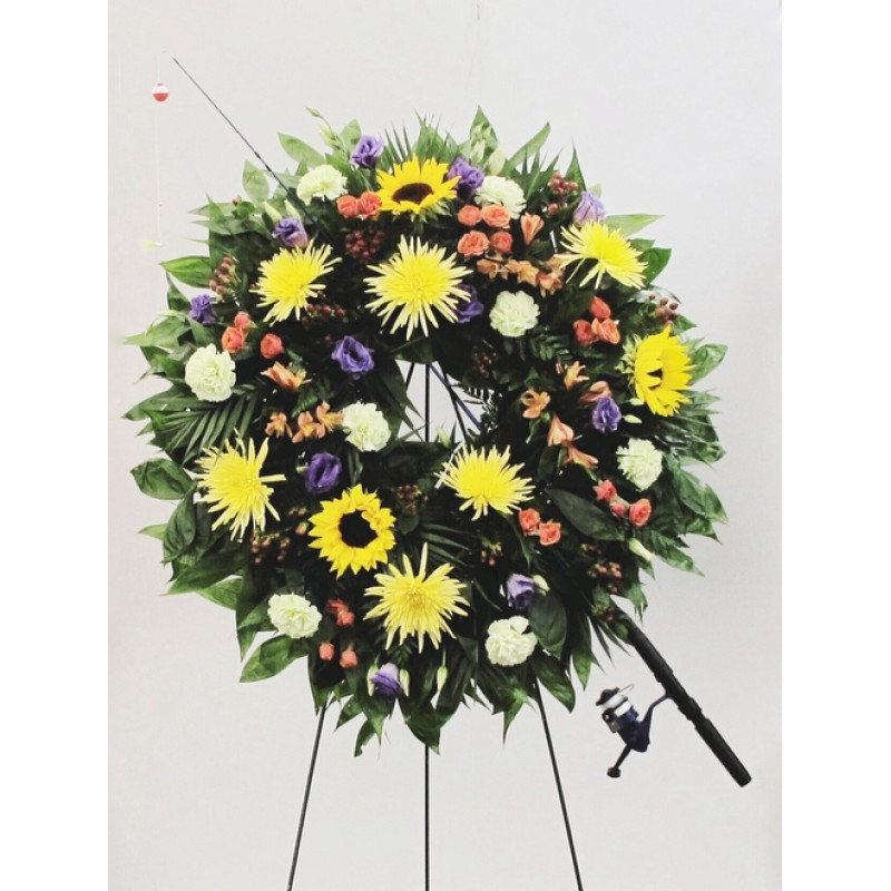Gone Fishing Funeral Wreath - Same Day Delivery